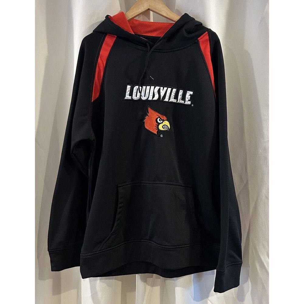 BMOC Sportswear NCAA Louisville Cardinals Men's Hoodie Size XL Black‎ Red